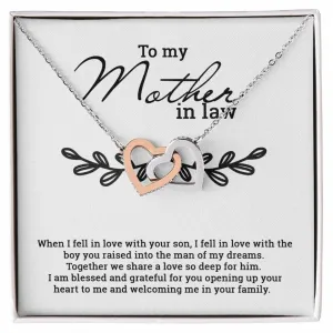 Gift For Mother In Law, Interlocking Heart Necklace, Birthday Gifts, MIL Gifts, Mothers Day Gift