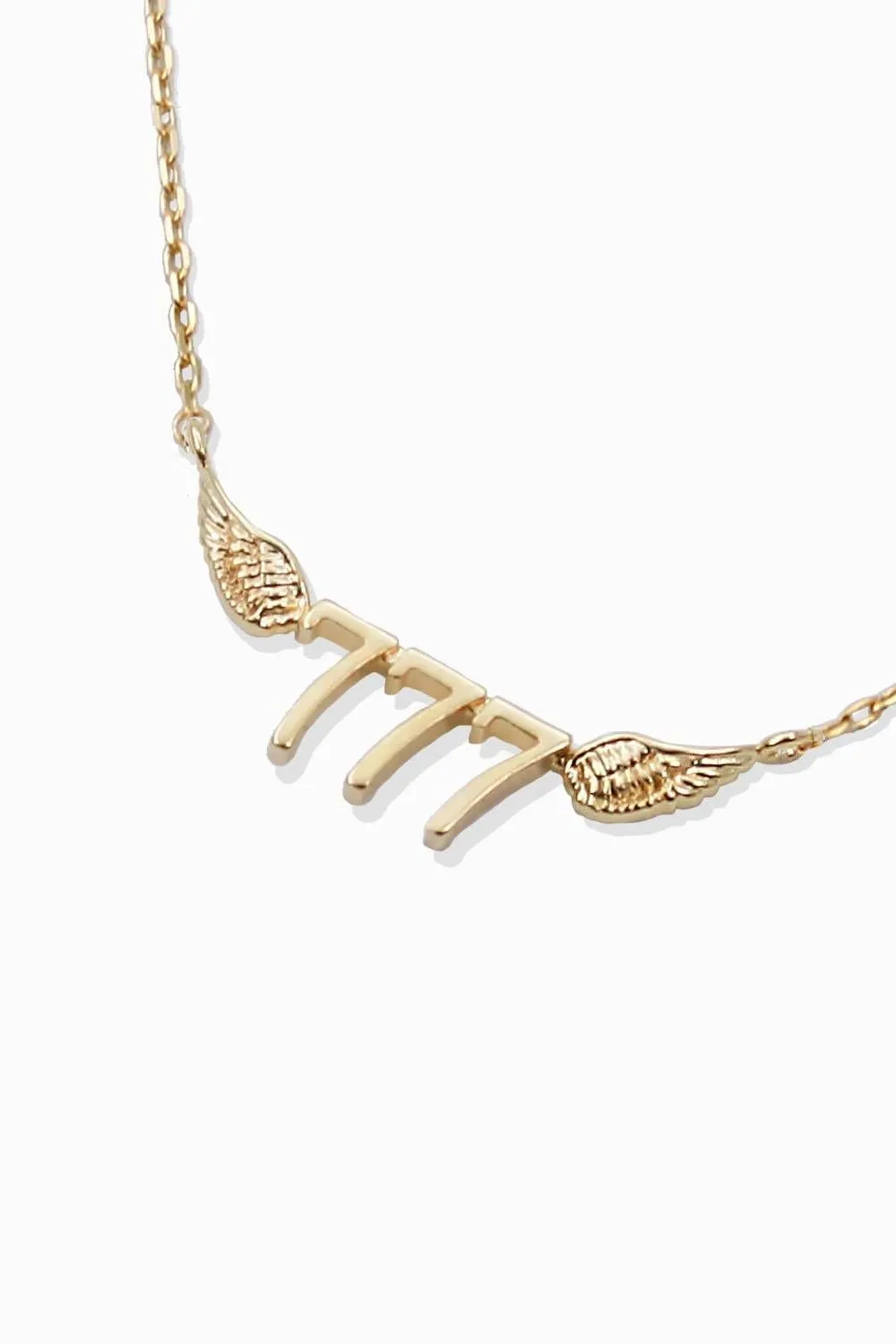 Gold Dipped Angels Number Necklace - 777