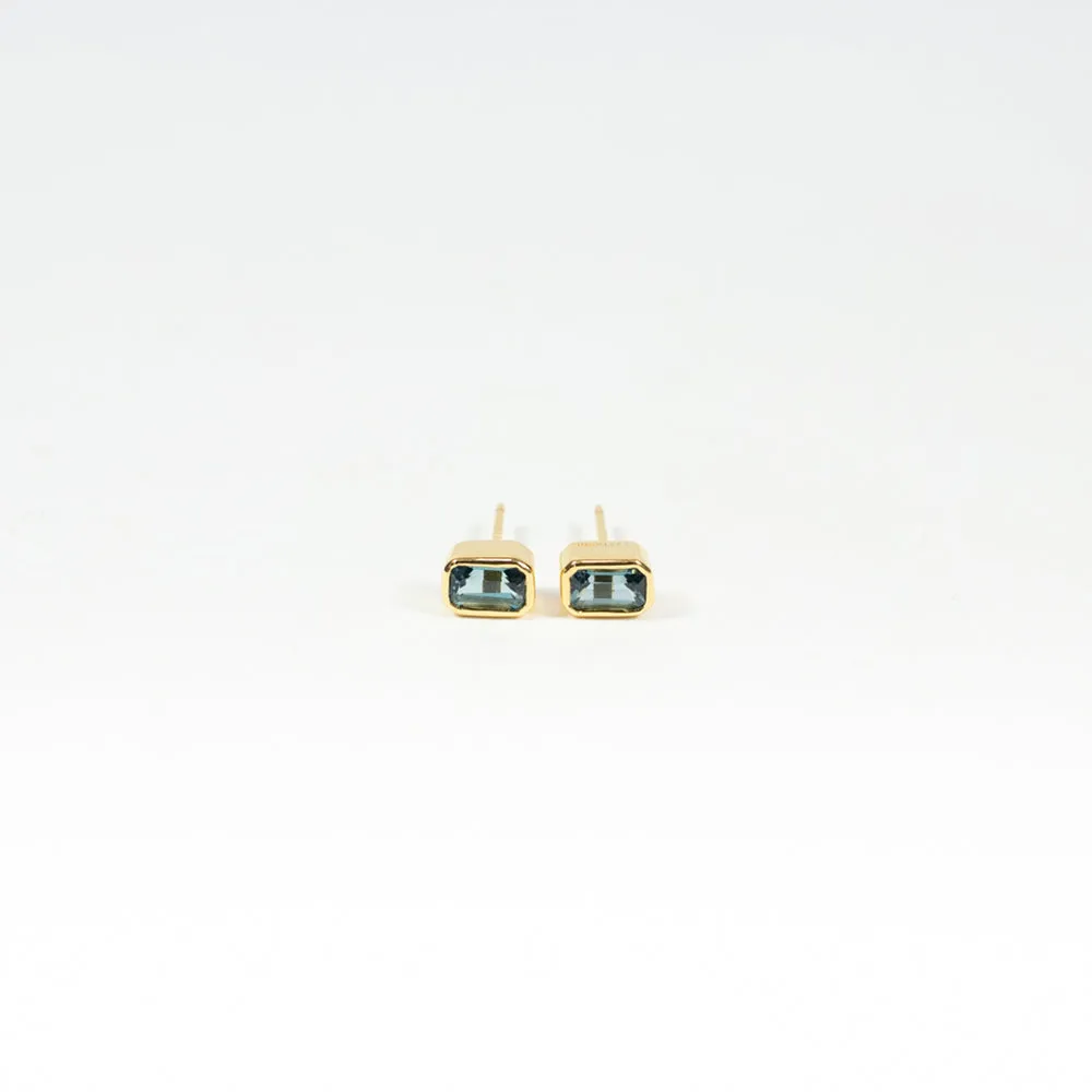 Gold Vermeil Blue Topaz Studs