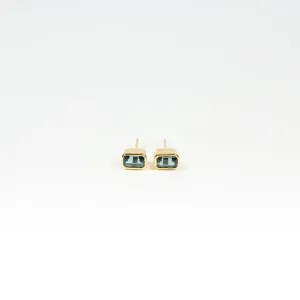 Gold Vermeil Blue Topaz Studs