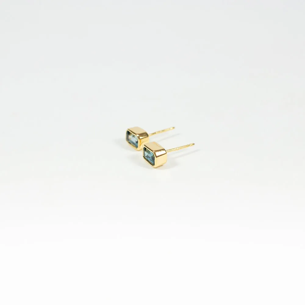 Gold Vermeil Blue Topaz Studs