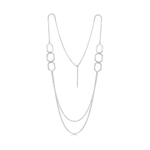 Honeycomb 6-link Drape Necklace in Sterling Silver