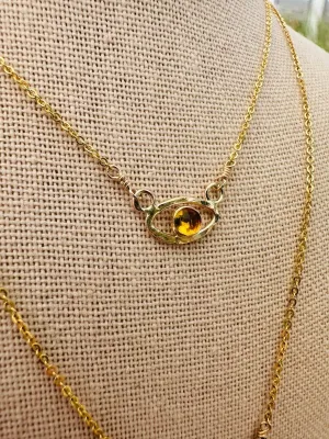 Iris Necklace ~ 14k Gold Fill: 18” / Rose Cut Citrine