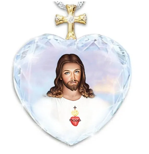 Jesus Christ Cross Pendant Necklaces Alloy Bead Long Chain Mens Women Virgin Mary Christian Fashion Jewelry Rosary Necklace