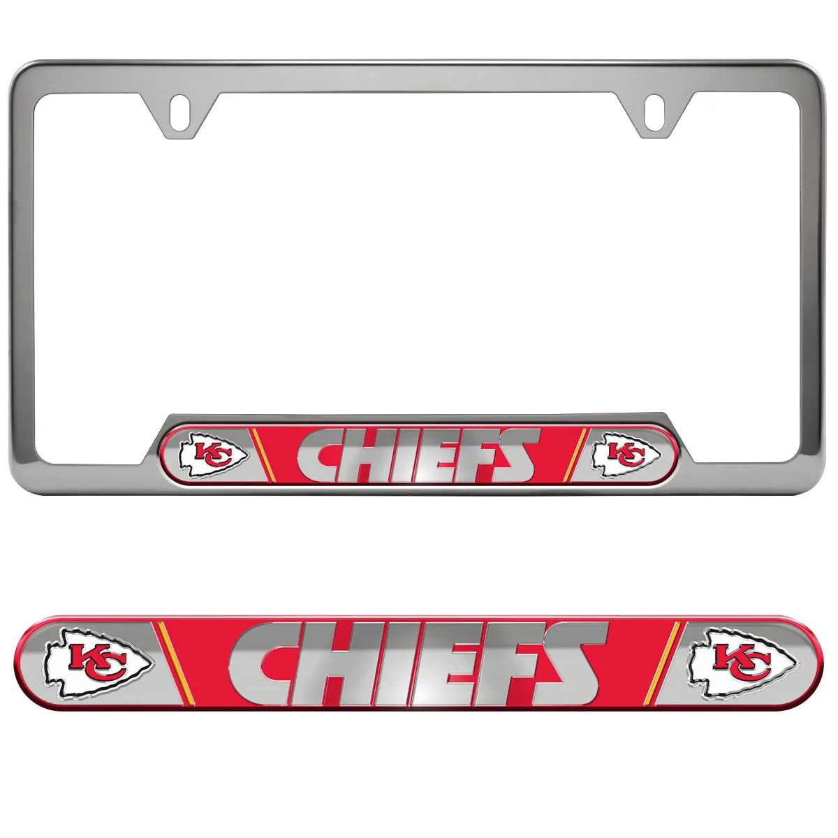 Kansas City Chiefs Embossed License Plate Frame, 6.25in x 12.25in