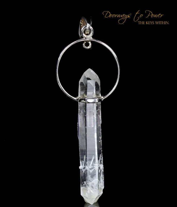 Lemurian Light Double Terminated Pink Tourmaline Pendant SS