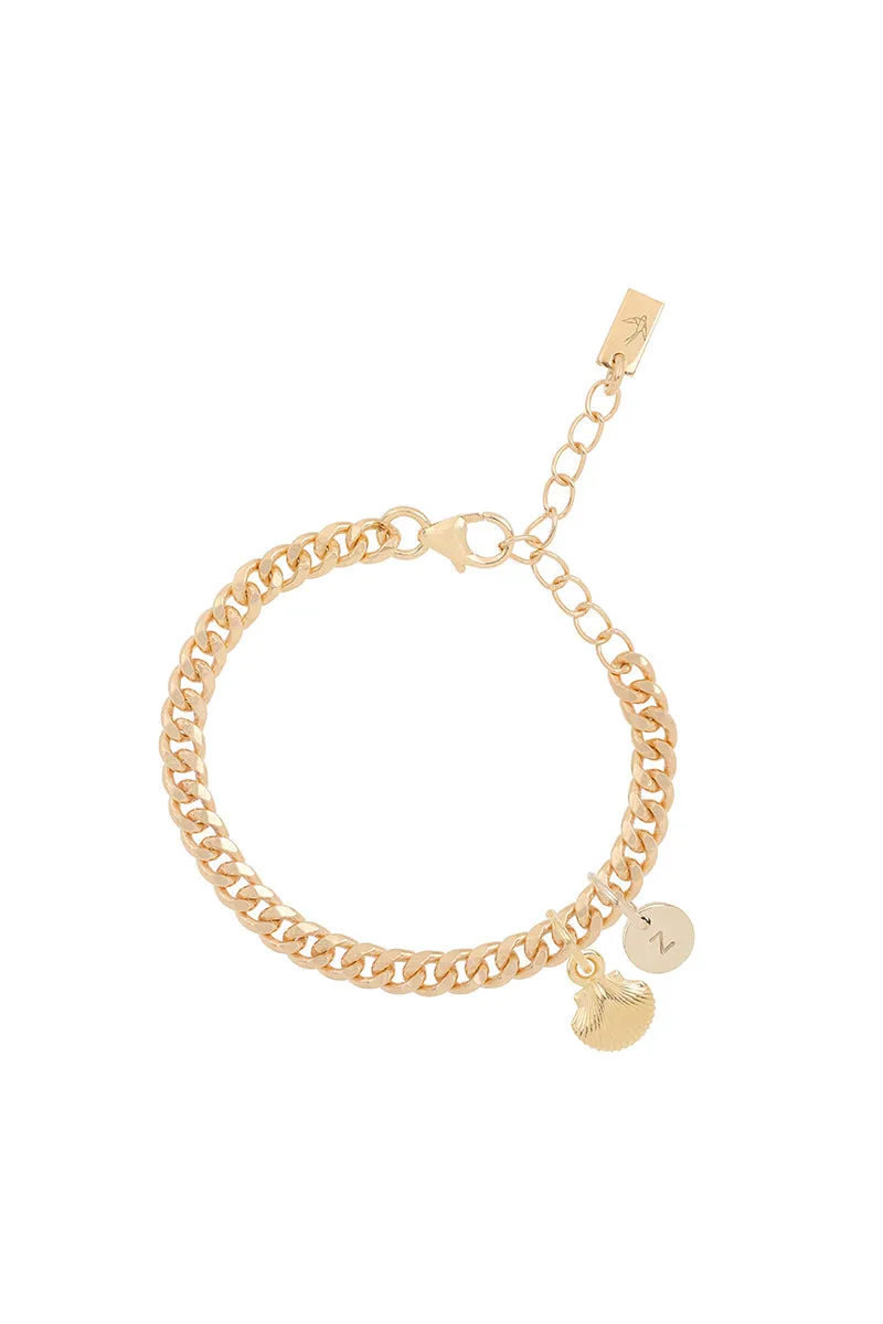 Little Mermaid Cuban Link Bracelet - Gold