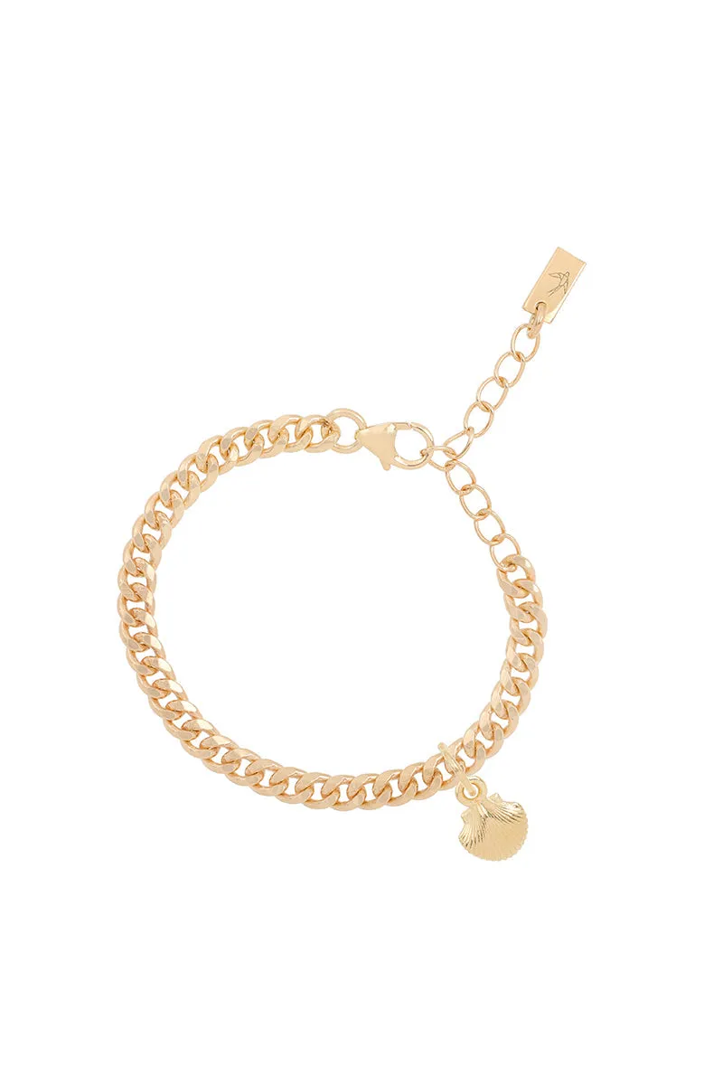 Little Mermaid Cuban Link Bracelet - Gold