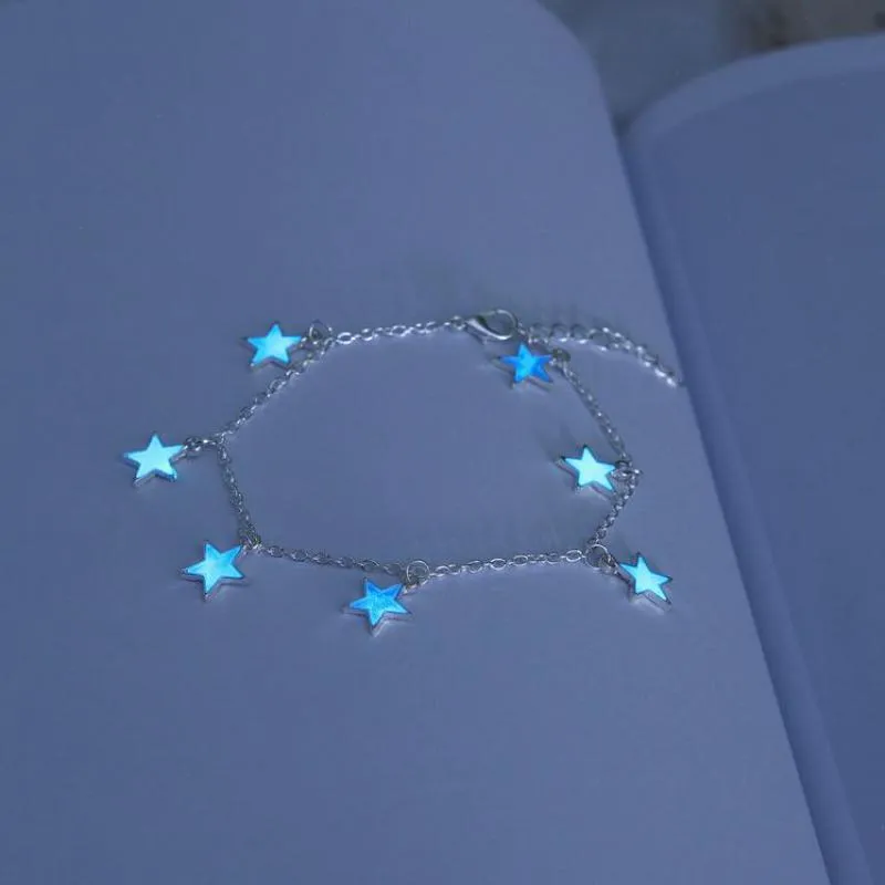 Luminous Ladies Beach Winds Blue Pentagon Star Anklet