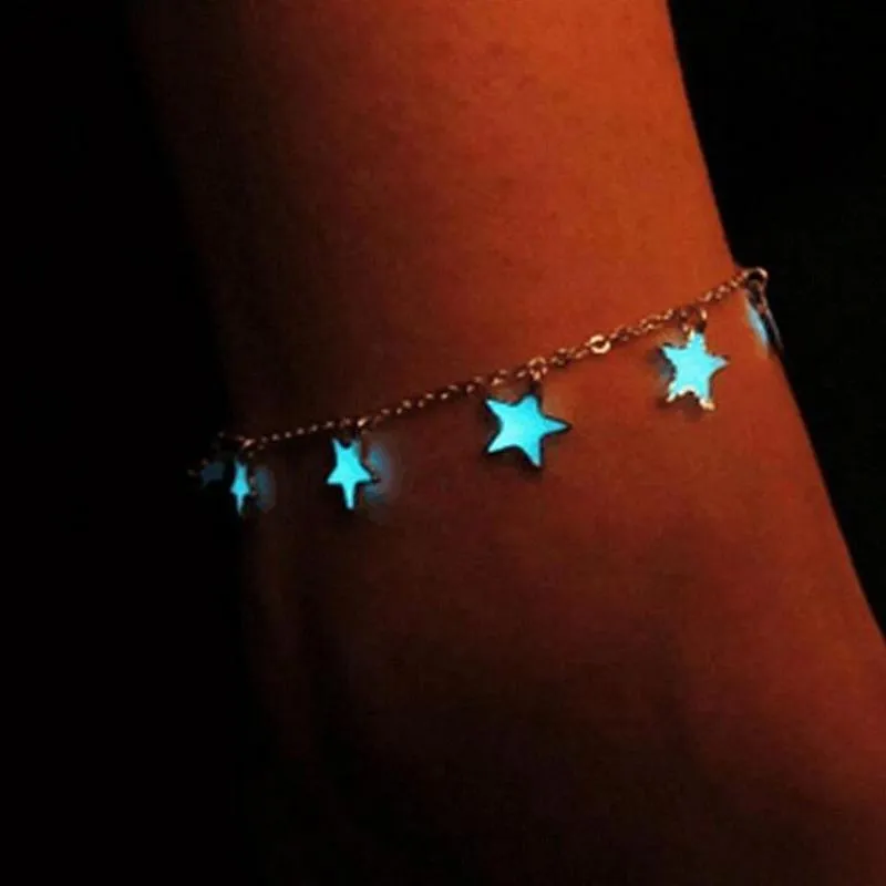 Luminous Ladies Beach Winds Blue Pentagon Star Anklet