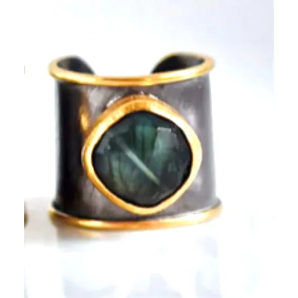 Mia Gold Two Toned Vibrant Stone Ring