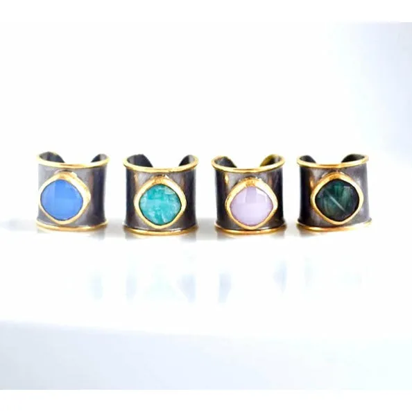 Mia Gold Two Toned Vibrant Stone Ring