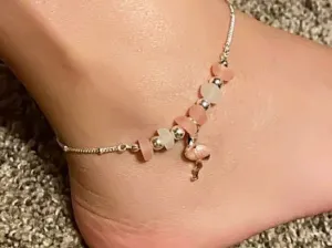 Multi Sea Glass Flamingo Anklet Ankle Bracelet