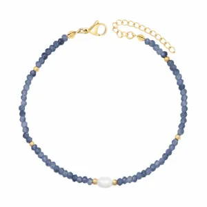 Navy Pearl Anklet