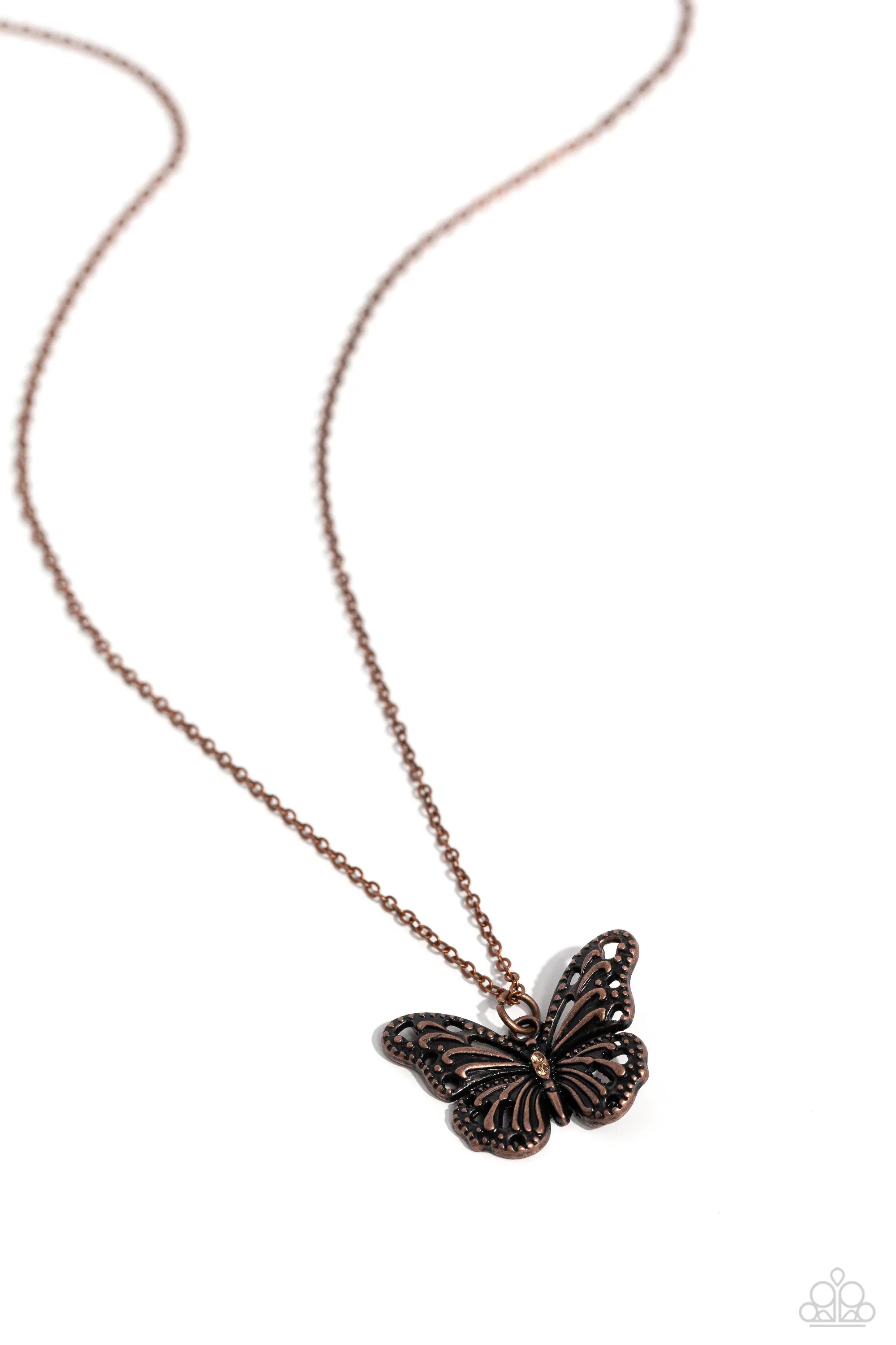 Necklaces Textured Talent - Copper Butterflies N2307