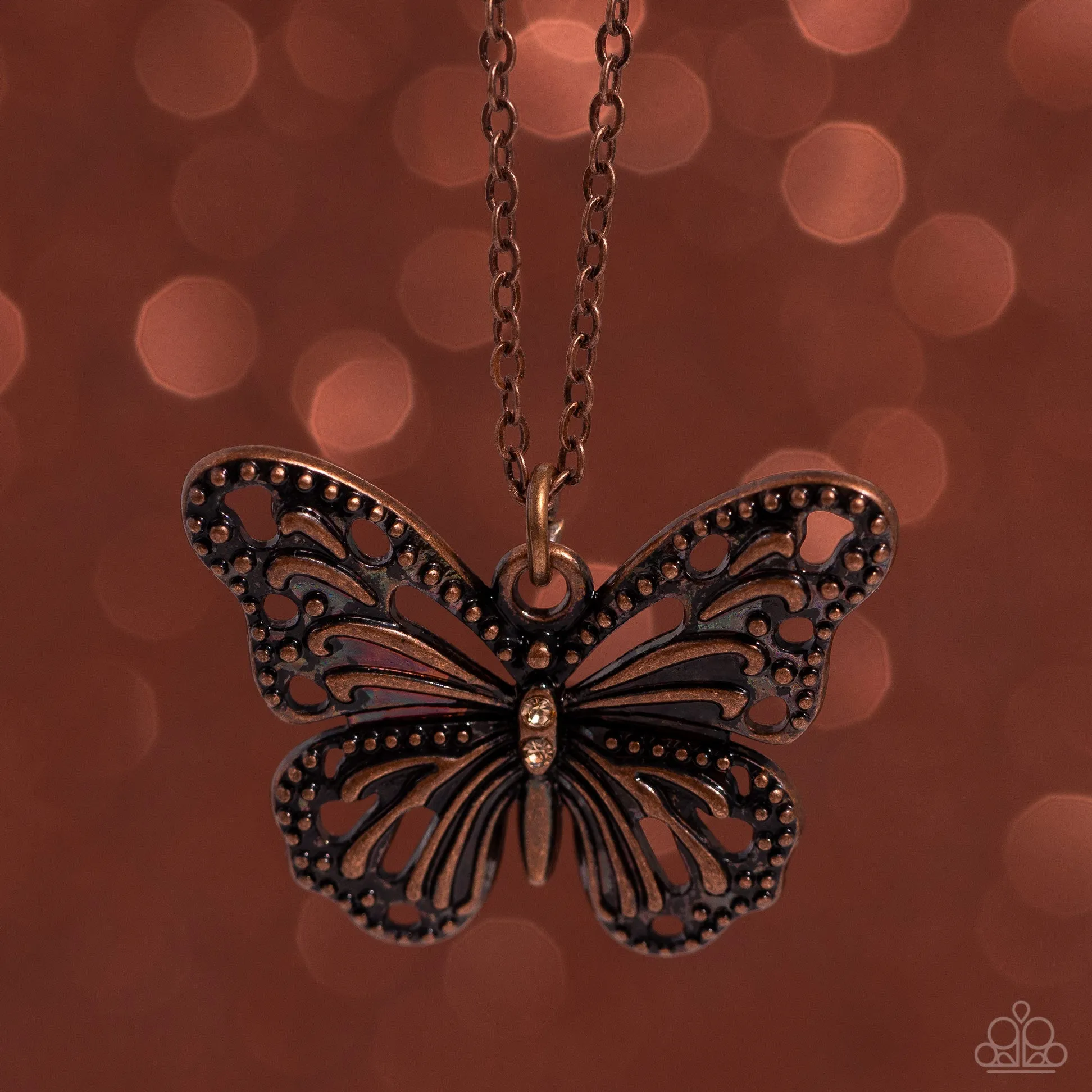 Necklaces Textured Talent - Copper Butterflies N2307