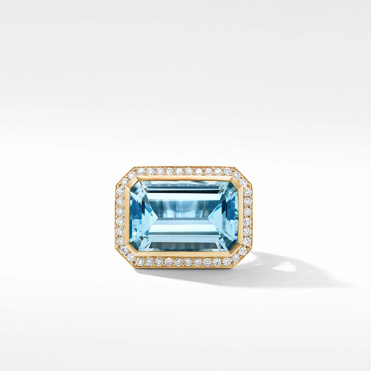 Novella Statement Ring in 18K Yellow Gold with Blue Topaz and Diamonds