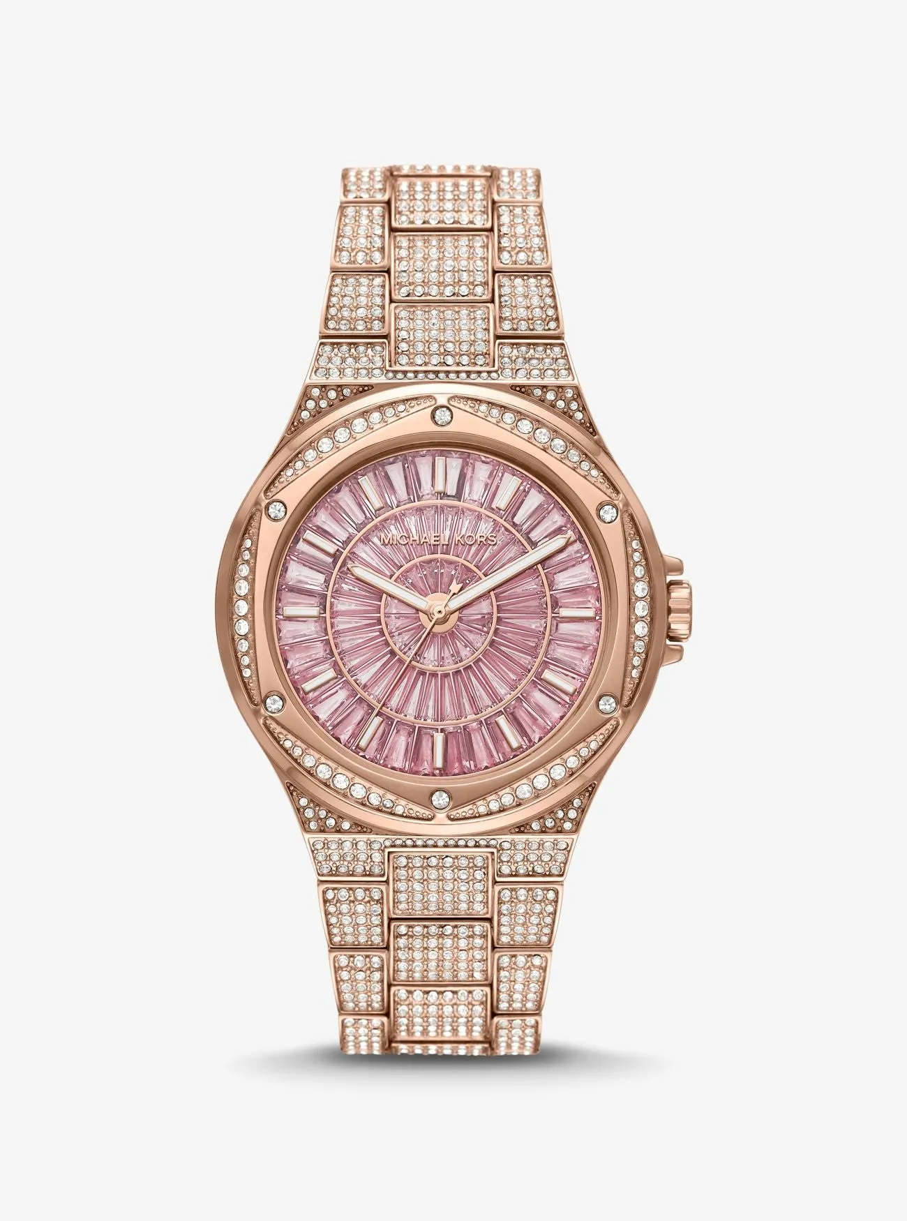 Oversized Lennox Pavé Rose Gold-Tone Watch