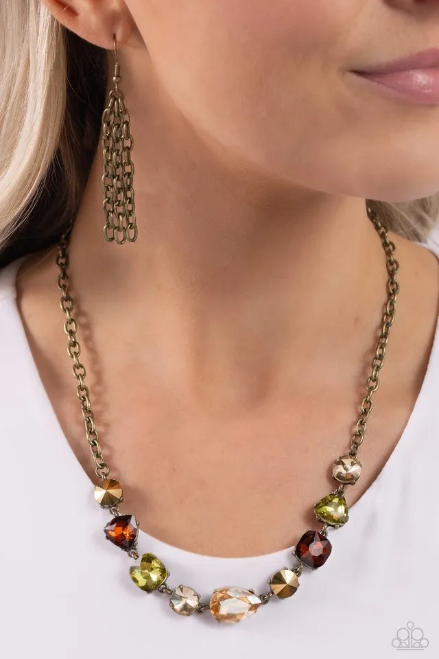 Paparazzi Necklace ~ Emphatic Edge - Brass