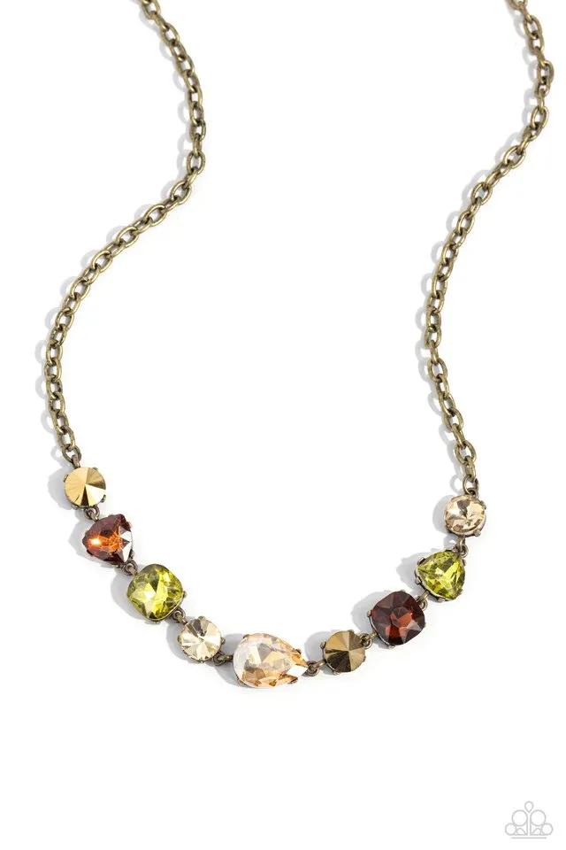 Paparazzi Necklace ~ Emphatic Edge - Brass