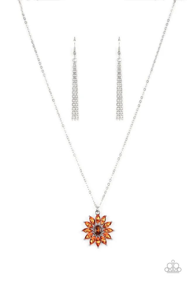 Paparazzi Necklace ~ Formal Florals - Orange