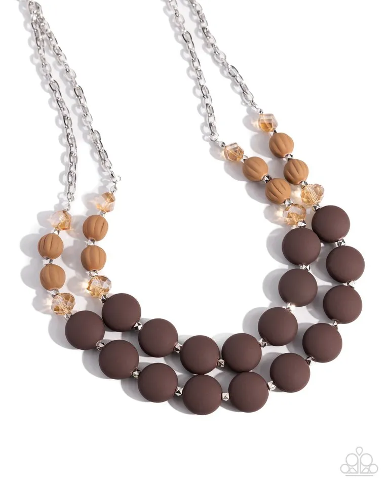 Paparazzi Necklace ~ Whimsically Wealthy - Brown