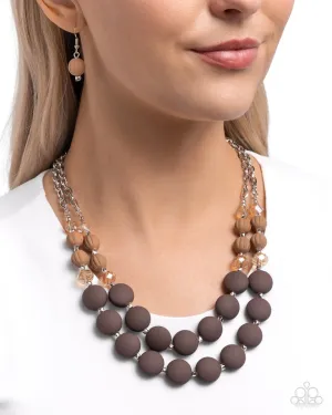 Paparazzi Necklace ~ Whimsically Wealthy - Brown