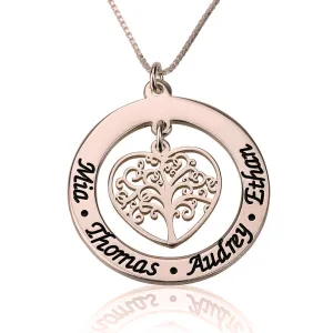 Personalised Family Tree Necklace Rose Gold