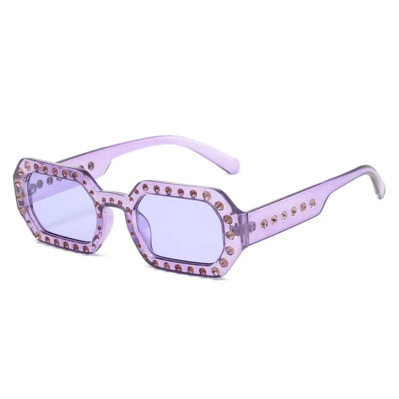 Pre Order:  Diamond Inlaid Small Frame Sunglasses