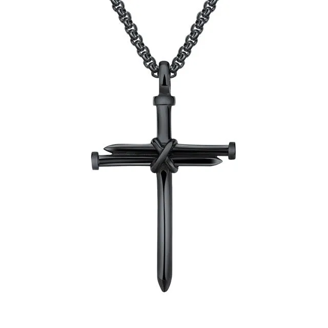 Punk Cool Street Style Necklaces Vintage Gothic Cross Pendant Necklace for Men and Women Hip-pop Neck Chain Jewelry Gift