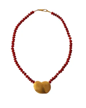 Red Lotus Pendant Necklace