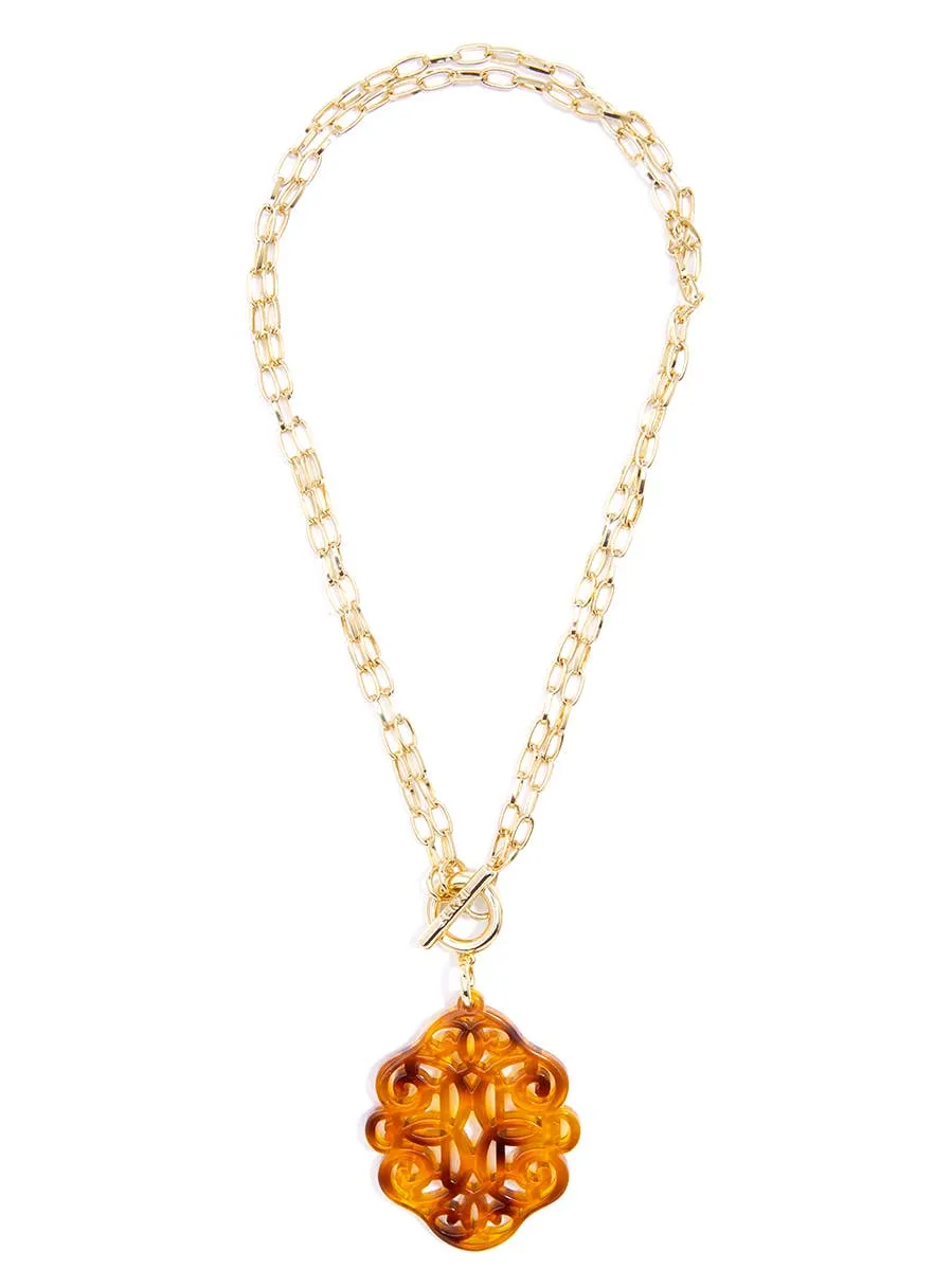 Regal Pendant Necklace - Tort