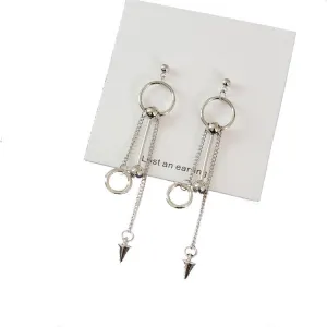 Ring Metal Ball Chain Rivet Earrings Earrings