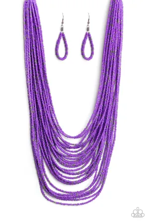 Rio Rainforest - Purple Sea Bead Necklace - Paparazzi Accessories