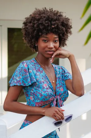 Robbie Wrap Top in Coral Rose