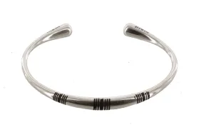 Silver and Inlaid Ebony Tuareg Bangle