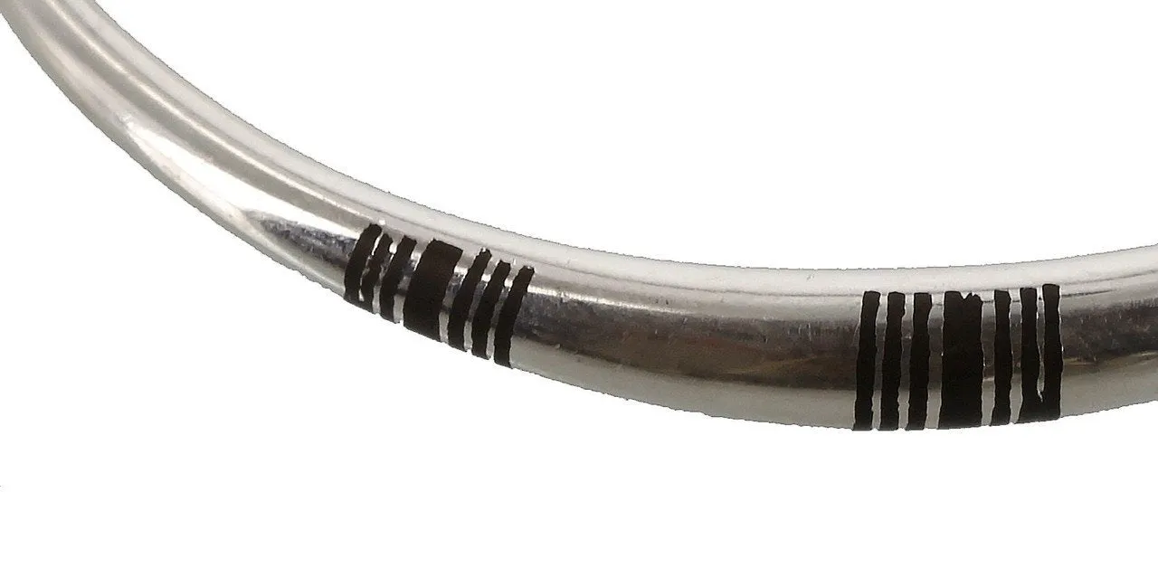 Silver and Inlaid Ebony Tuareg Bangle