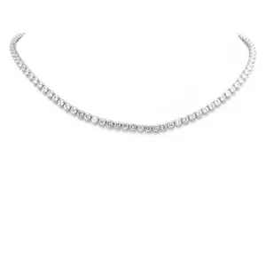 Silver Cubic Zirconia Studded Collar Necklace