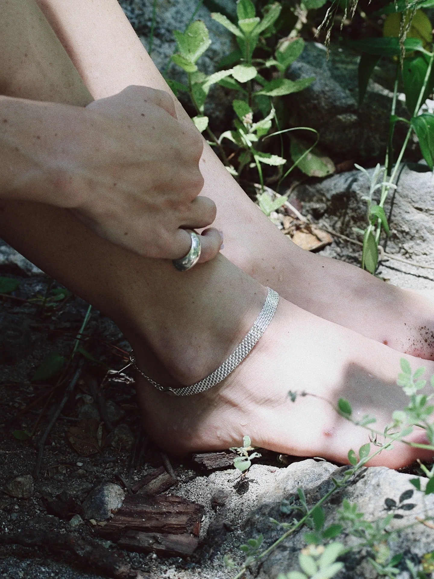 Sterling Silver Chainmail Anklet