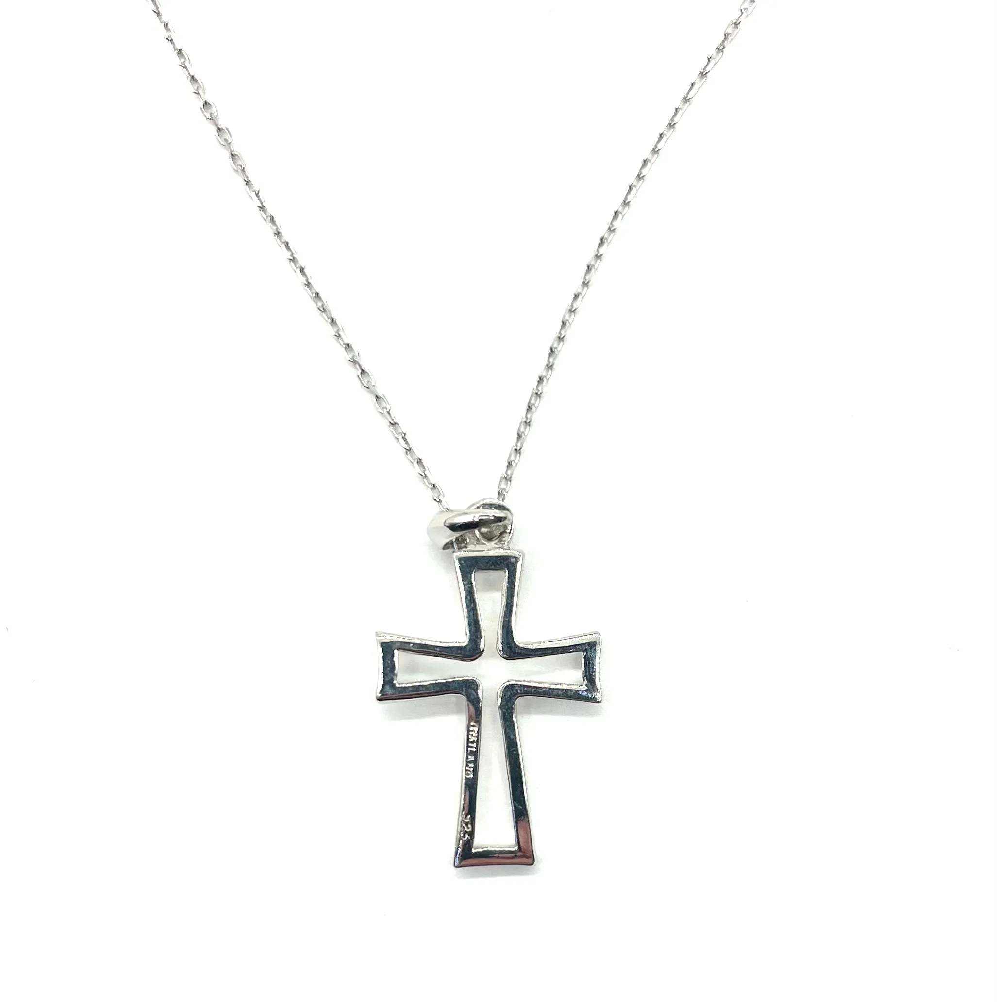 Sterling Silver Cutout Cross Necklace