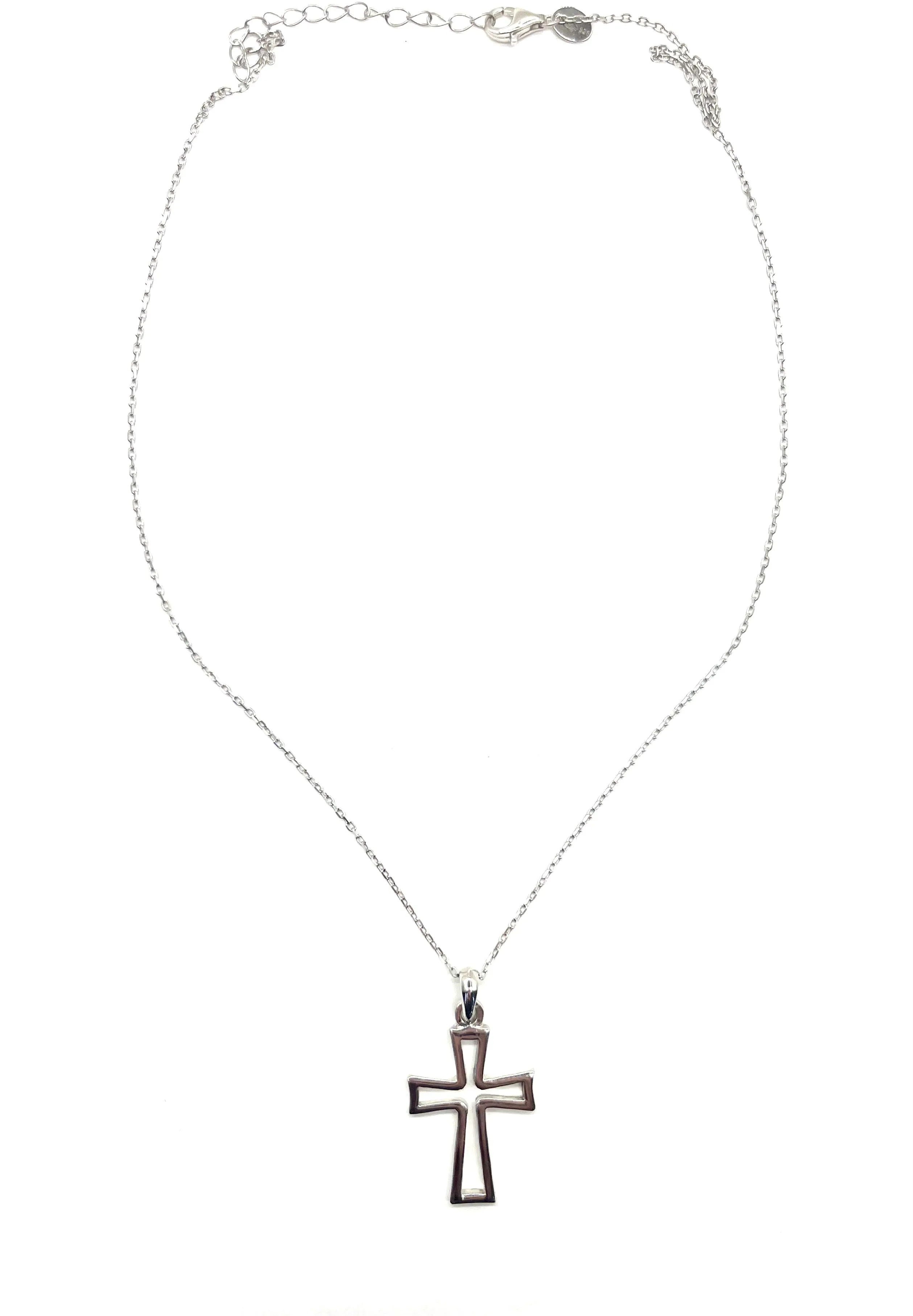 Sterling Silver Cutout Cross Necklace