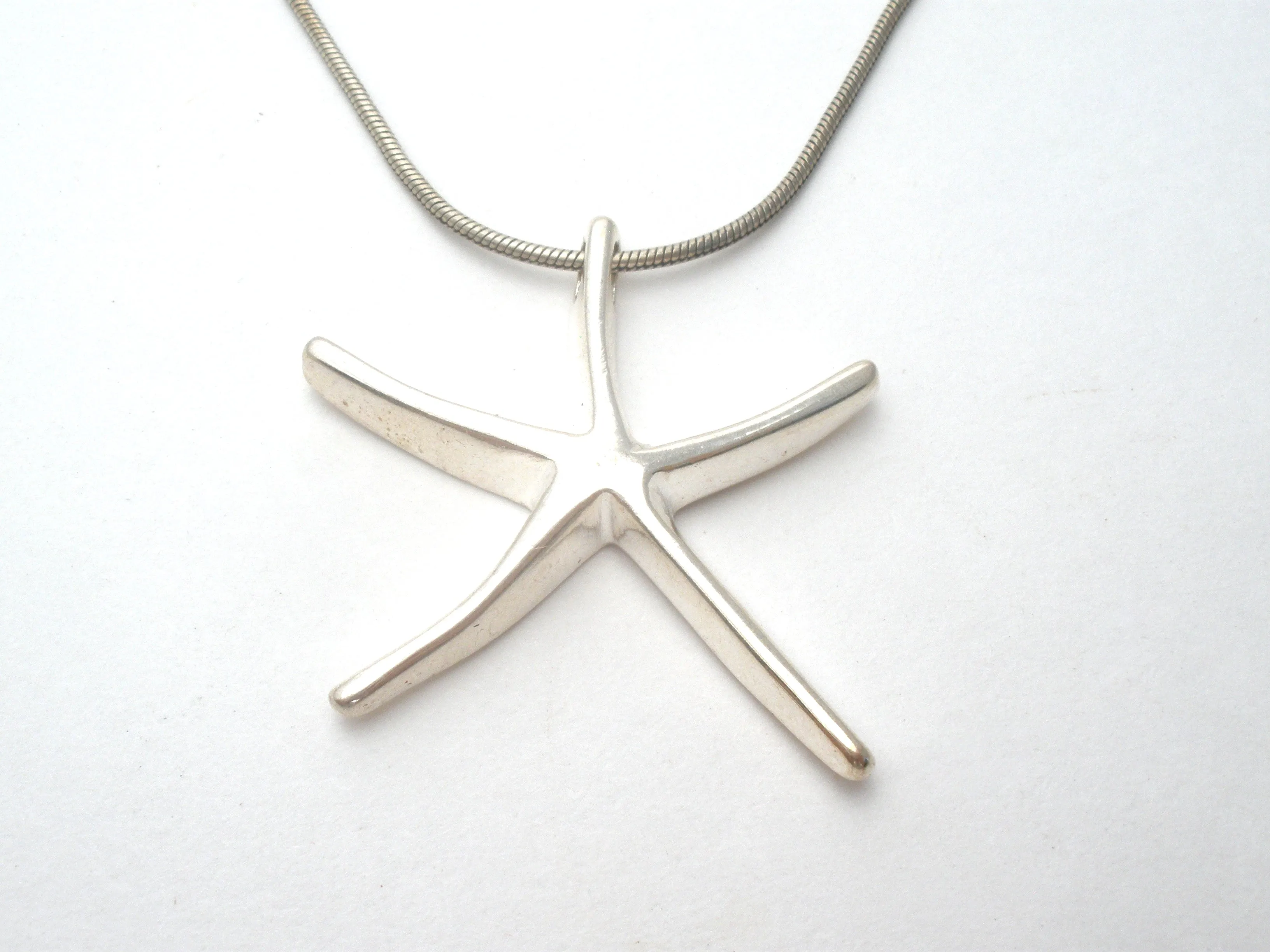 Sterling Silver Starfish Pendant Necklace 24"