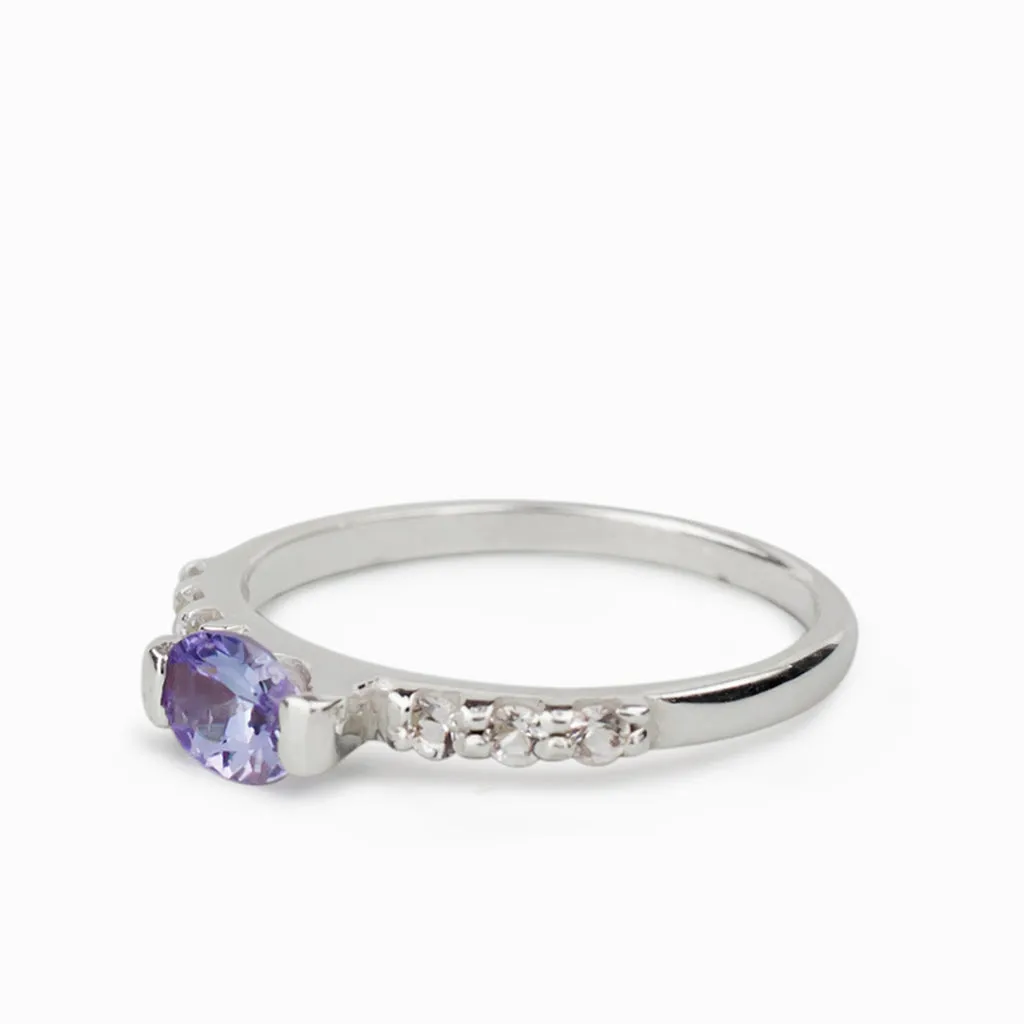 Tanzanite and White Topaz Ring