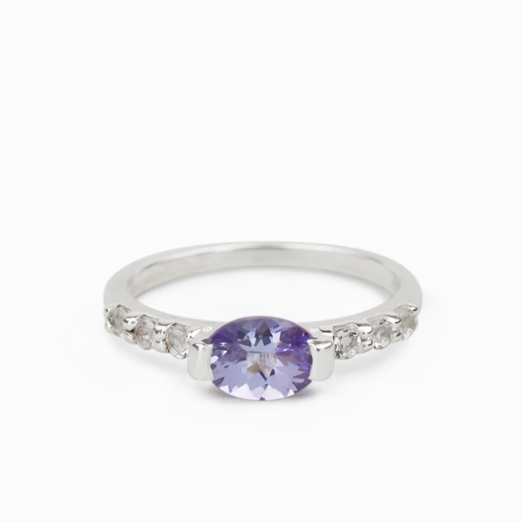 Tanzanite and White Topaz Ring