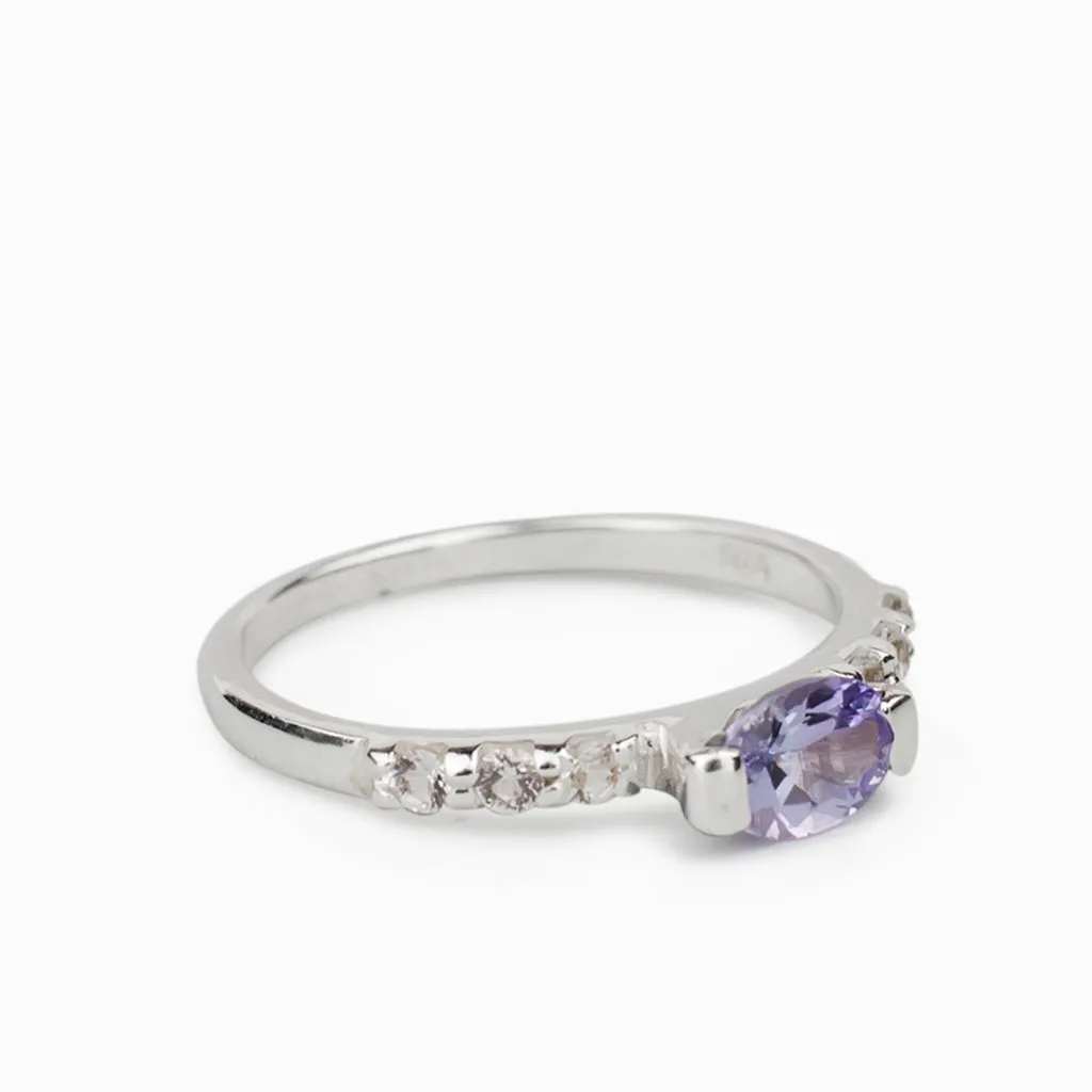 Tanzanite and White Topaz Ring