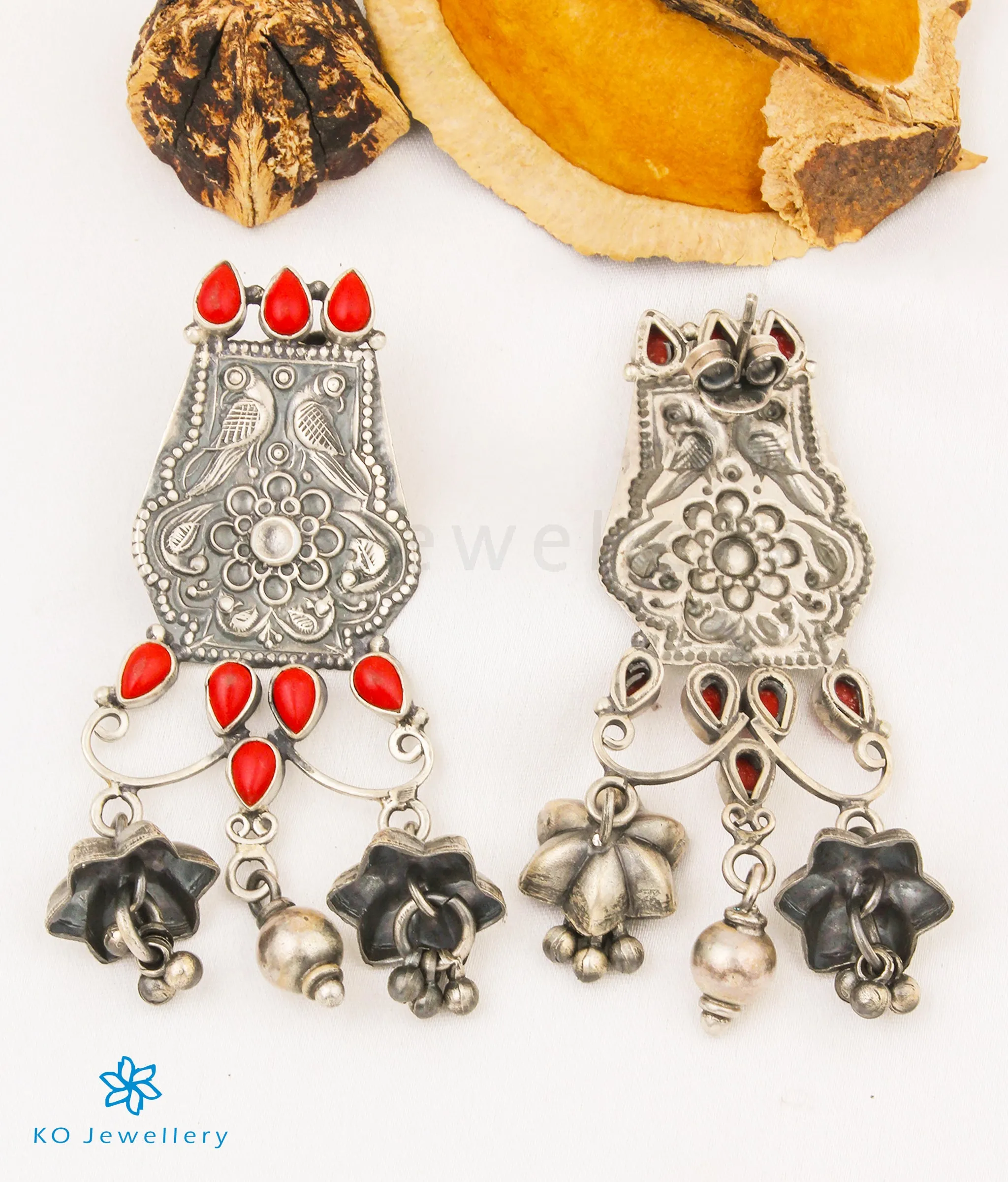 The Madhu Antique Silver  Earrings