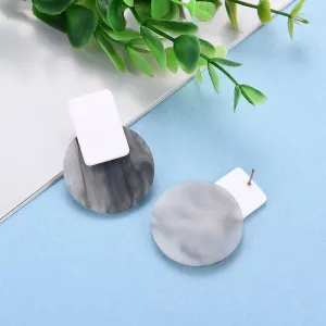 Trendy Marble Pattern Acrylic Stud Earrings