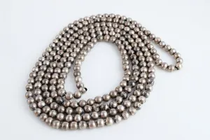 Vintage Long Mexican Silver Ball Necklace