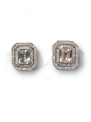 white topaz and diamond cufflinks